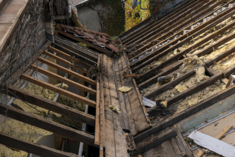 Charpente apparente d'une toiture